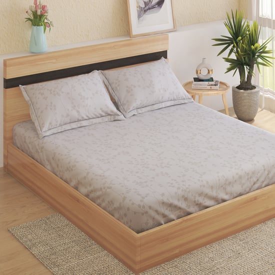 Oxford Vine Cotton 144TC Printed 3Pcs Super King Bedsheet Set