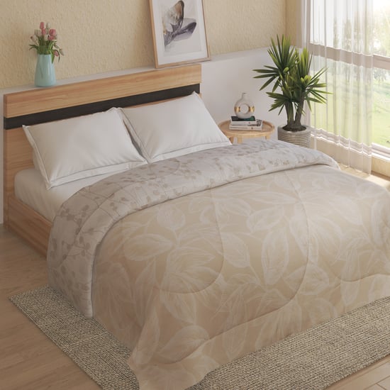 Oxford Foliage Cotton Printed Reversible Double Comforter