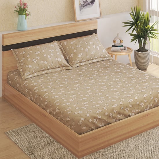 Oxford Sakura Cotton 144TC Floral Print 3Pcs Super King Bedsheet Set