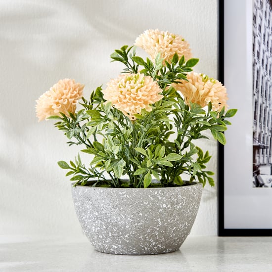 Gloria Bloom Artificial Chrysthemum Flowers in Paper Mache Pot