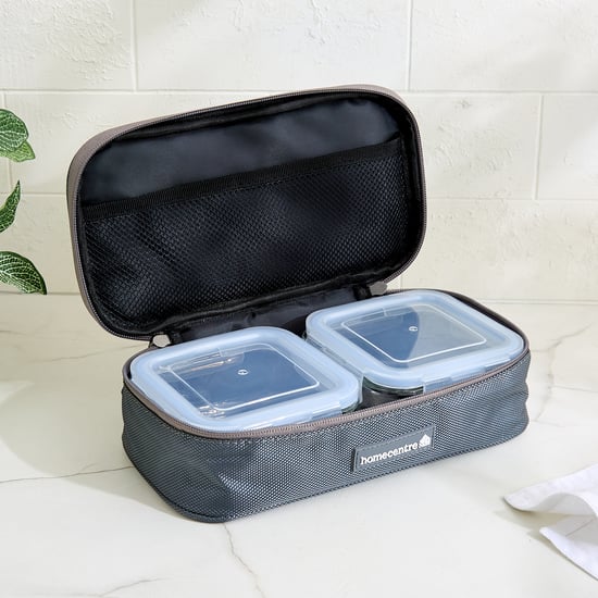 Korobka Brooklyn Set of 2 Glass Lunch Box with Bag - 340ml