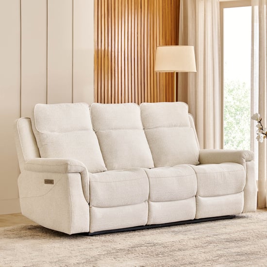 Oliver NXT Fabric 3-Seater Electric Recliner - Beige