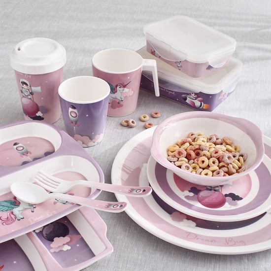 Slate Kids Space Melamine Partitioned Plate - 24.5x21.5cm