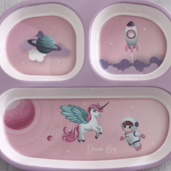 Slate Kids Space Melamine Partitioned Plate - 24.5x21.5cm
