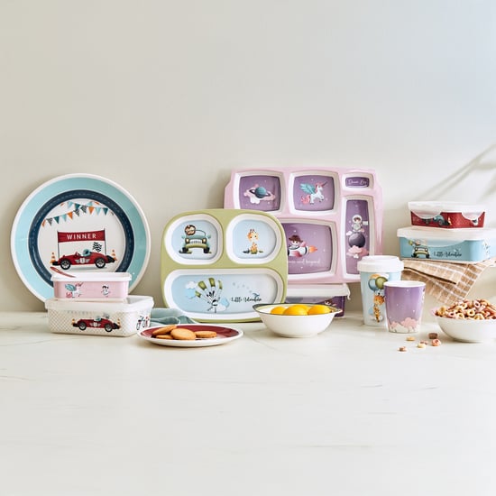 Slate Kids Space Melamine Partitioned Plate - 24.5x21.5cm