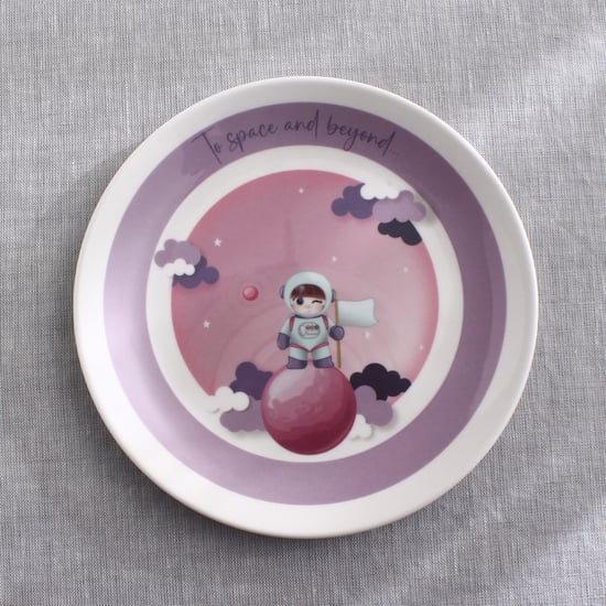 Slate Kids Space Melamine Printed Side Plate - 18cm