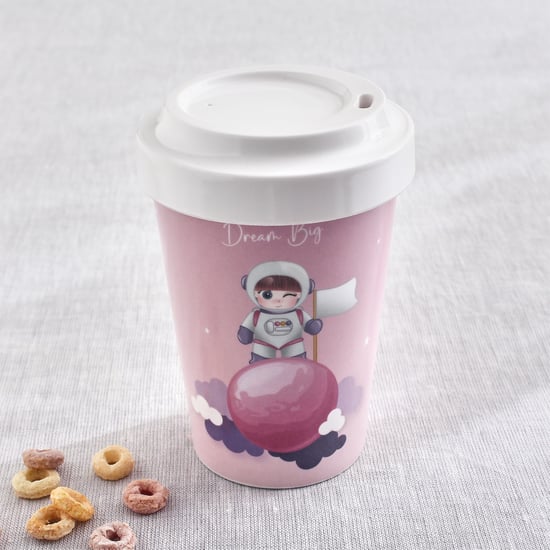 Slate Kids Space Melamine Printed Travel Tumbler with Lid - 300ml