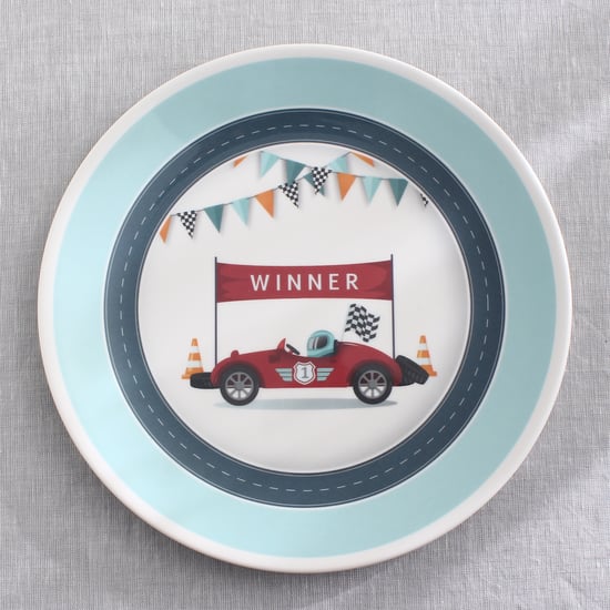 Slate Kids Car Melamine Printed Dinner Plate - 27cm