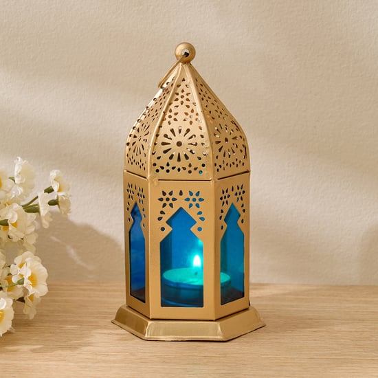 Salsa Moroccan Glass and Metal Lantern