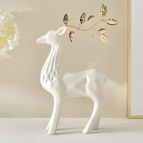 Brighton Rudo Ceramic Reindeer Figurine | White | Ceramic