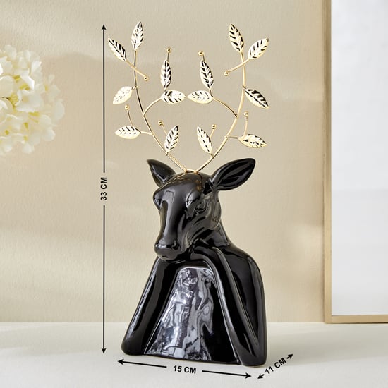 Brighton Rudo Ceramic Reindeer Figurine | Black | Ceramic
