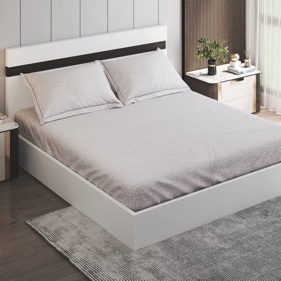 Oxford Grove Cotton 200TC Printed 3Pcs King Fitted Bedsheet Set