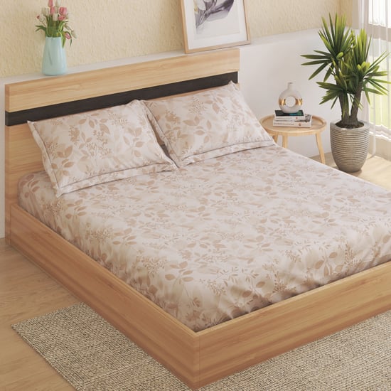 Oxford Petals Cotton 200TC Printed 3Pcs Super King Bedsheet Set