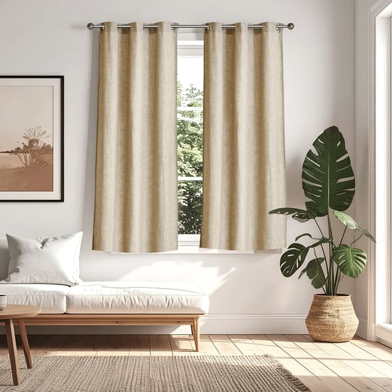 Arena Moss Set of 2 Light Filtering Window Curtains - 5.2ft(160cm)