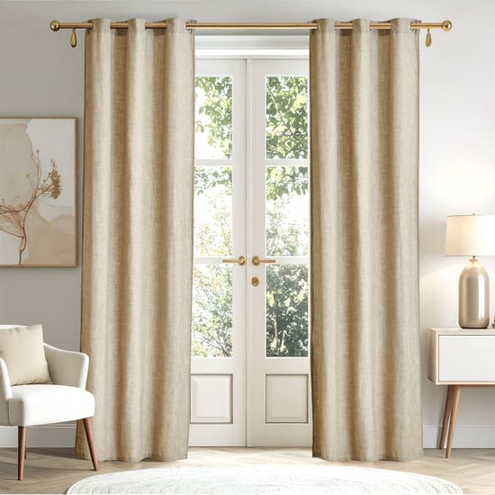 Arena Moss Set of 2 Woven Light Filtering Door Curtains