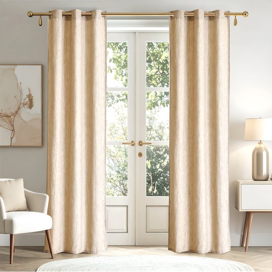 Arena Pearl Set of 2 Light Filtering Door Curtains - 8.8ft (270cm)
