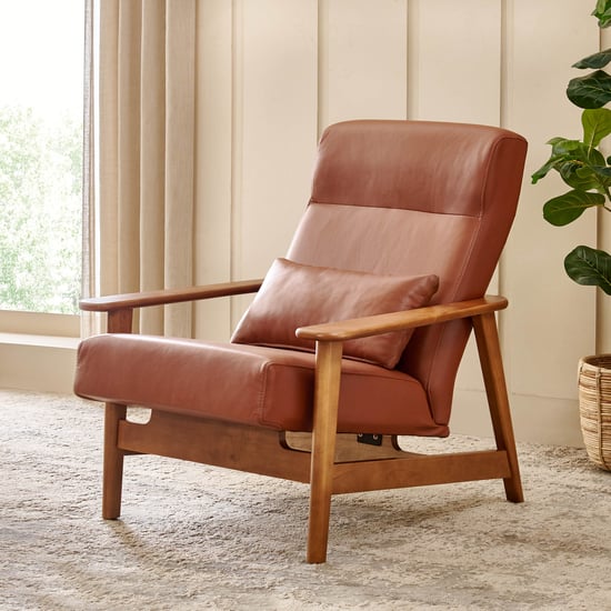 Amanda Half Leather Accent Chair - Tan