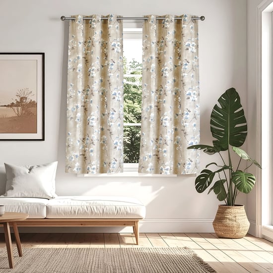 Mellow Opal Floral Print Light Filtering Window Curtain