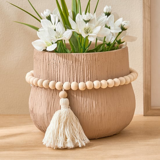 Oyster Ornira Ceramic Planter with Beads