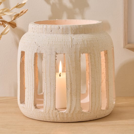 Oyster Tessera Ceramic Lantern - Large