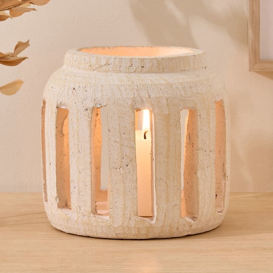Oyster Tessera Ceramic Lantern - Small