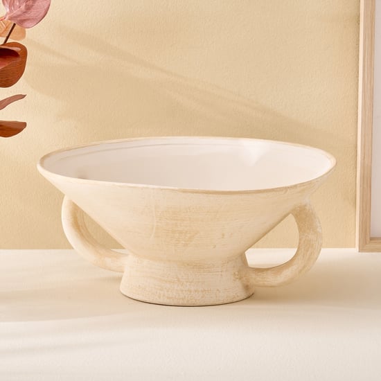 Fawn Pottery Ceramic Decorative Bowl with Handles