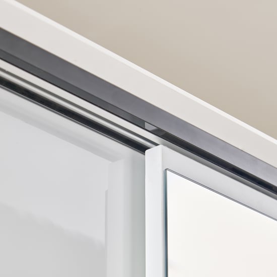 Sterling 2-Door Sliding Wardrobe with Mirror - White