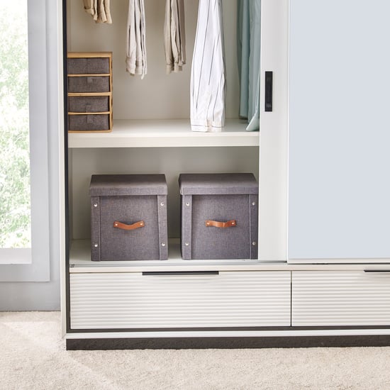 Sterling 2-Door Sliding Wardrobe with Mirror - White