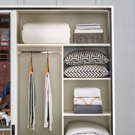 Sterling 2-Door Sliding Wardrobe with Mirror - White