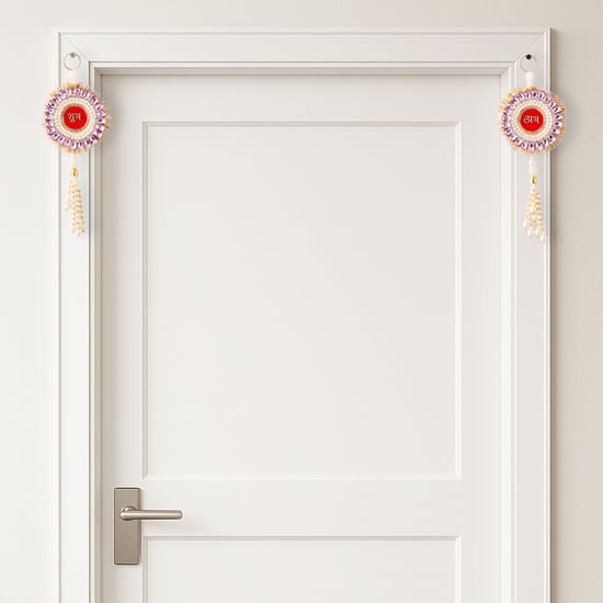 Utsav Set of 2 Embellished Subh Labh Reversible Door Latkans