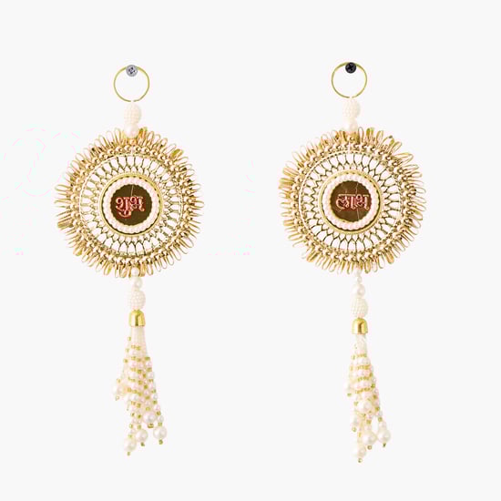 Utsav Set of 2 Embellished Subh Labh Reversible Door Latkans