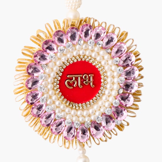 Utsav Set of 2 Embellished Subh Labh Reversible Door Latkans