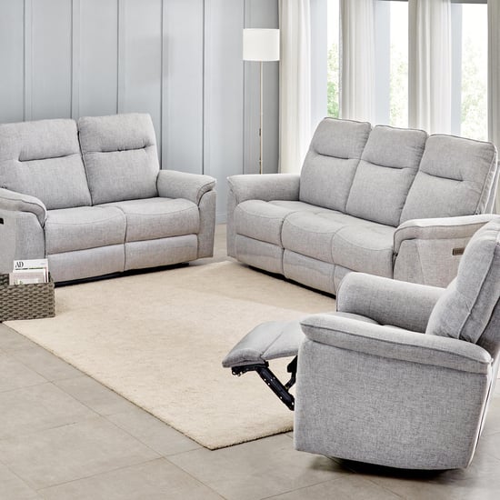 Artise Fabric 3+2+1 Seater Recliner Set - Grey