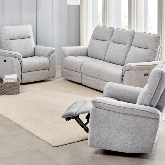 Artise Fabric 3+1+1 Seater Recliner Set - Grey