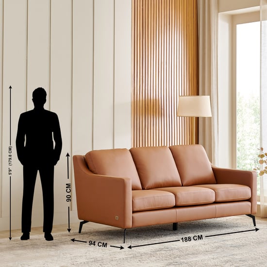 Parque NXT Half Leather 3+2 Seater Sofa Set - Tan