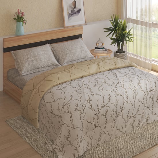 Chime Greyscale Cotton 4Pcs Printed Double Bed-In-A-Bag Set