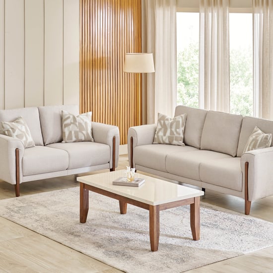 Halifax Fabric 3+2 Seater Sofa Set with Cushions - Beige