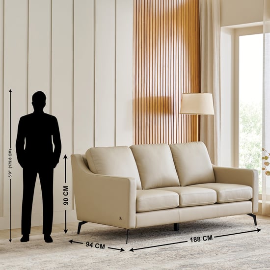 Parque NXT Half Leather 3+1+1 Seater Sofa Set - Cream