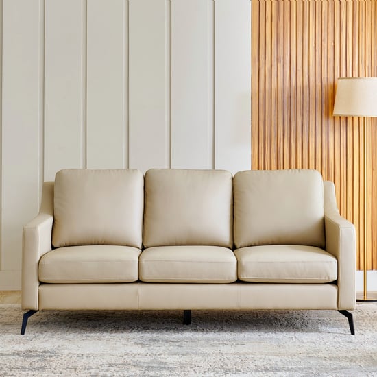 Parque NXT Half Leather 3+1+1 Seater Sofa Set - Cream