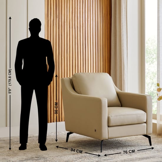 Parque NXT Half Leather 3+1+1 Seater Sofa Set - Cream