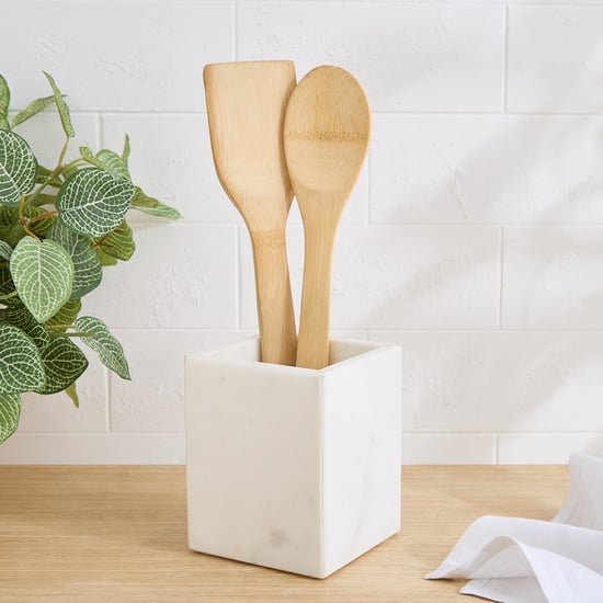 Regal Luxe Carrara Marble Utensil Holder