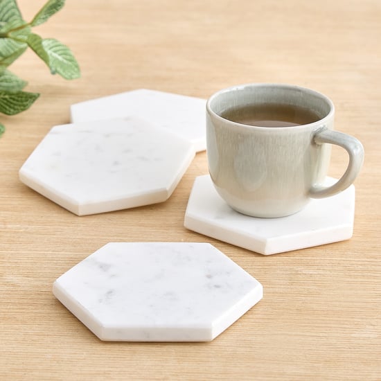 Regal Luxe Carrara Set of 4 Marble Coasters