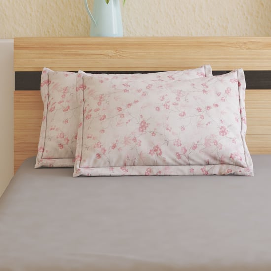 Ezra Bloom Set of 2 Floral Print Pillow Covers - 70x45cm