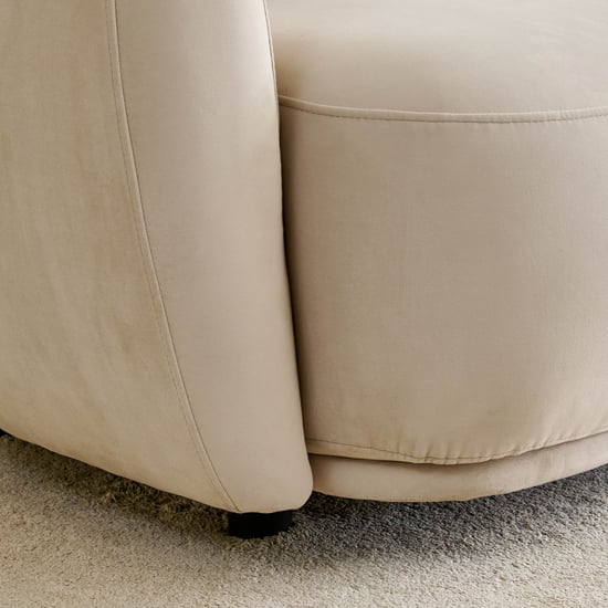 (Refurbished) Homeshores Fabric 3-Seater Sofa with Cushions - Beige