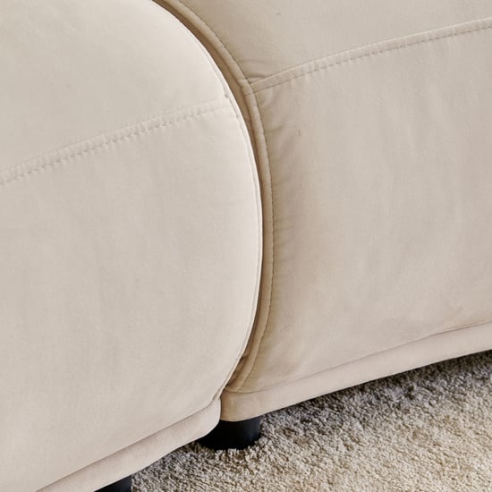 (Refurbished) Homeshores Fabric 3-Seater Sofa with Cushions - Beige