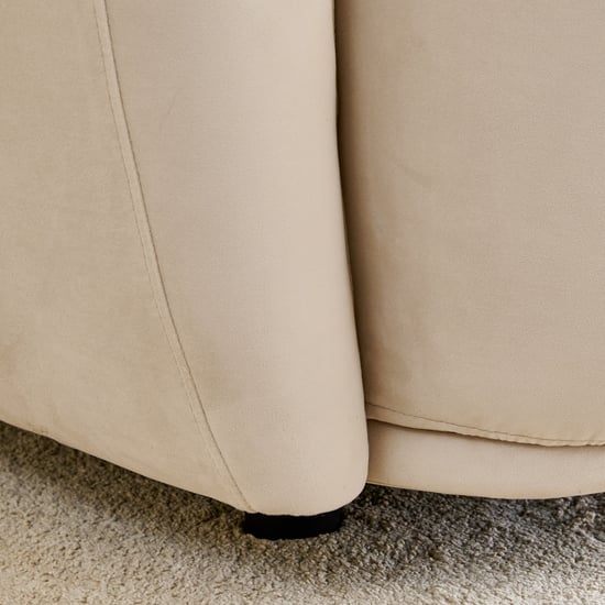 (Refurbished) Homeshores Fabric 3-Seater Sofa with Cushions - Beige