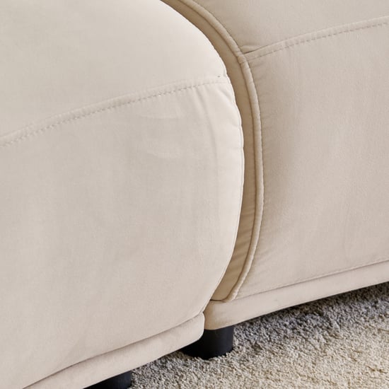 (Refurbished) Homeshores Fabric 3-Seater Sofa with Cushions - Beige