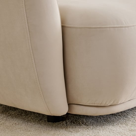 (Refurbished) Homeshores Fabric 3-Seater Sofa with Cushions - Beige