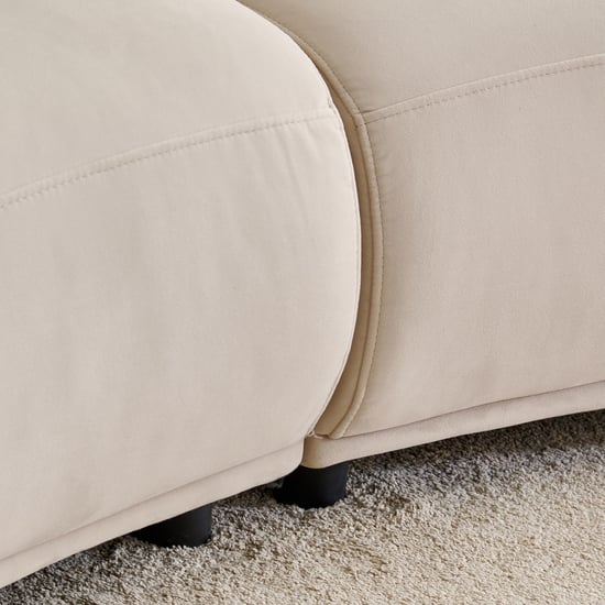 (Refurbished) Homeshores Fabric 3-Seater Sofa with Cushions - Beige