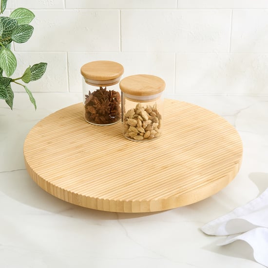 Regal Luxe Bloom Bamboo Ribbed Lazy Susan